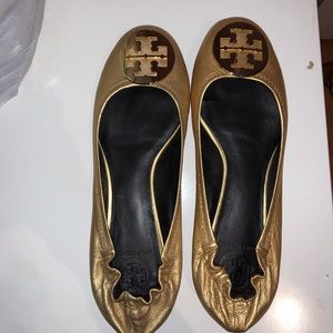 Gold Tory Burch flat